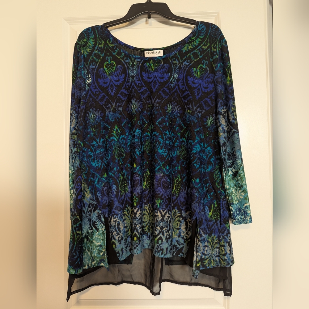NorthStyle Blue Green Patterned Women's Tunic Top